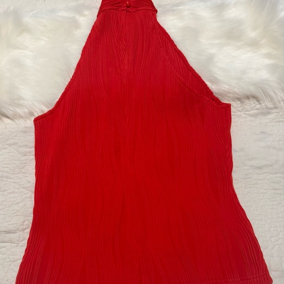 Women's Sexy Halter Neck Sleeveless Criss Cross Textured Blouse Size M - Picture 8 of 10